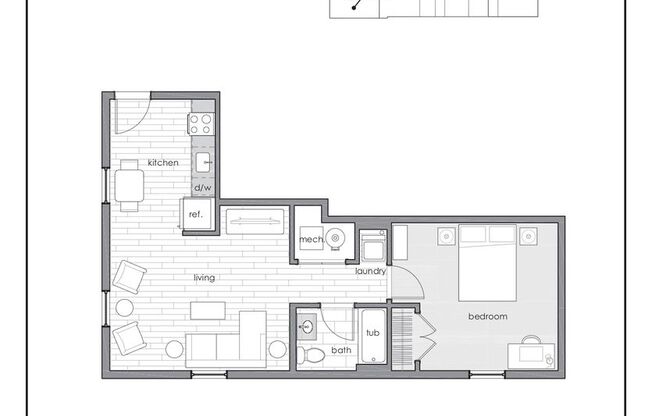 1 bed, 1 bath, 675 sqft, $2,100, Unit The Elm - 608
