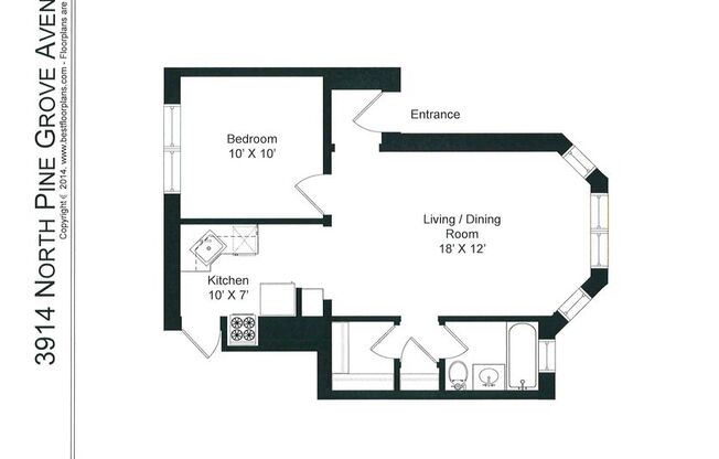 1 bed, 1 bath, 545 sqft, $1,950, Unit 3914-3E