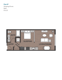 Studio, 1 bath, 516 sqft, $1,775