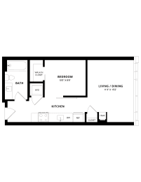 1 bed, 1 bath, 527 sqft, $2,093