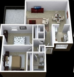 2 beds, 1 bath, 847 sqft, $1,340