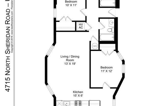 3 beds, 2 baths, 1,227 sqft, $2,995, Unit 22N
