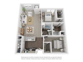 2 beds, 2 baths, 1,084 sqft, $1,628