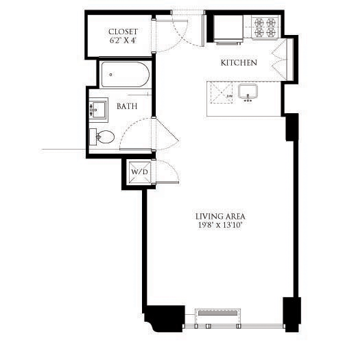 Studio, 1 bath, 488 sqft, $5,095, Unit 06F