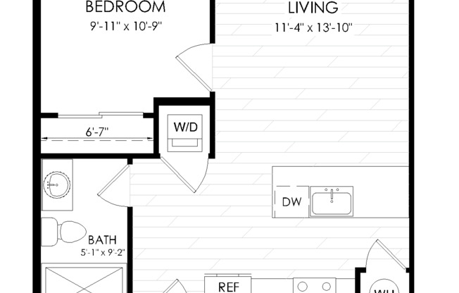 1 bed, 1 bath, 585 sqft, $1,695