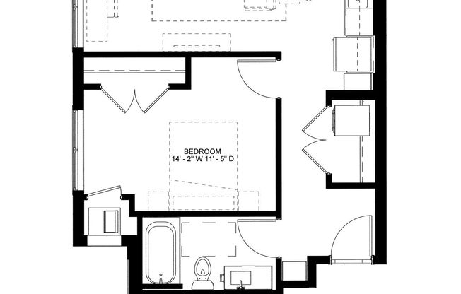 1 bed, 1 bath, 641 sqft, $1,530, Unit 401