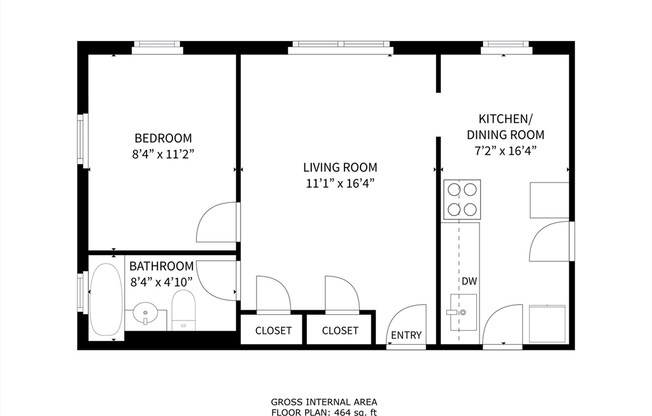 1 bed, 1 bath, 550 sqft, $2,195, Unit 5