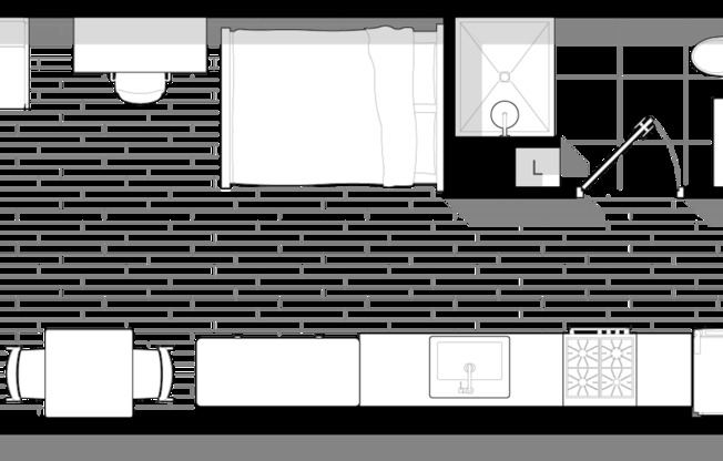 Studio, 1 bath, 485 sqft, $1,955, Unit 317
