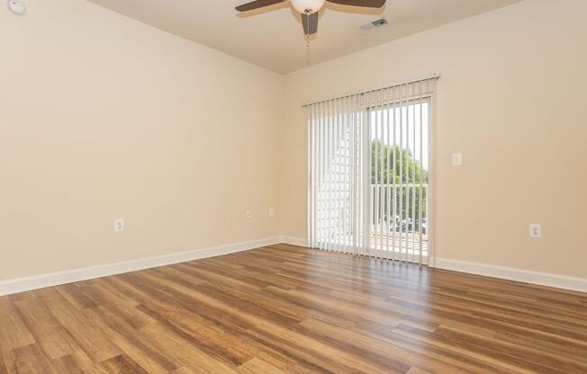a room with a wood floor