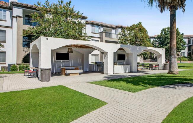 Entertainment area at Rancho Cucamonga apartment complex