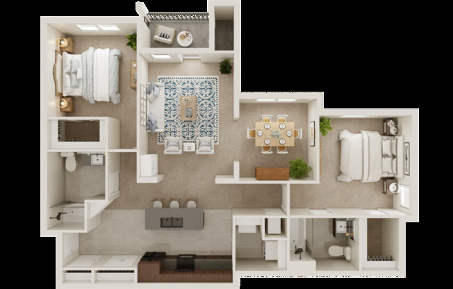 2 beds, 2 baths, 1,382 sqft, $1,404