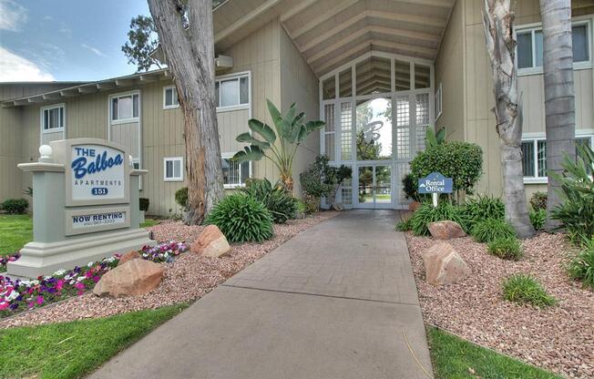 Courtyard Walking Path at Balboa Apartments, California