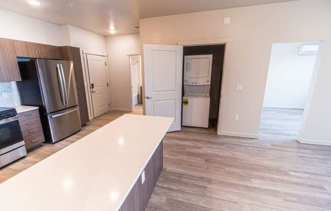 Old Town Lofts Kitchen and Laundry Closet