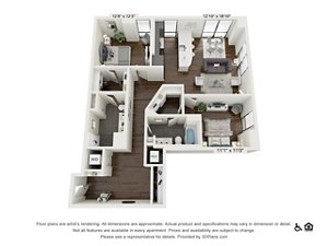 2 beds, 2 baths, 1,308 sqft, $3,250