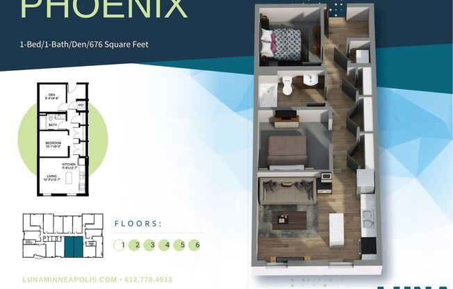 2 beds, 1 bath, 676 sqft, $1,895, Unit 411