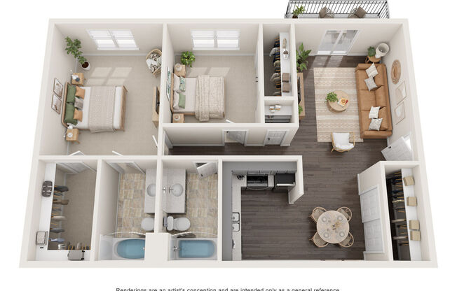 2 beds, 2 baths, 900 sqft, $1,095