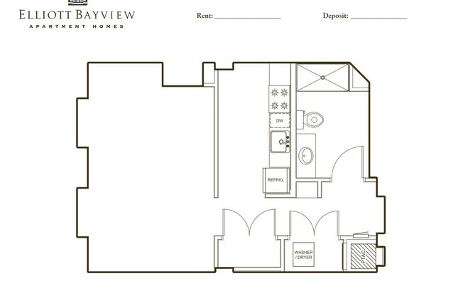 Studio, 1 bath, 580 sqft, $1,545, Unit 5-D