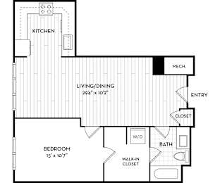 1 bed, 1 bath, 733 sqft, $2,550