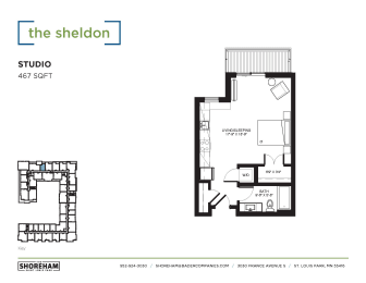 Studio, 1 bath, 467 sqft, $1,446