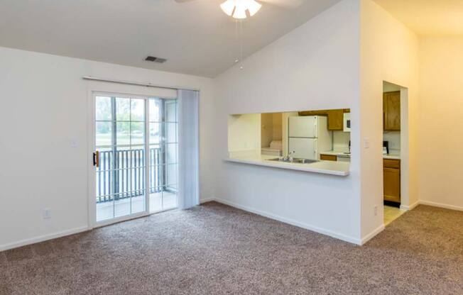 Spacious living room at Bexley Village, Indiana, 46143