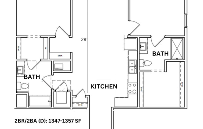 2 beds, 2 baths, 1,324 sqft, $2,200, Unit 333