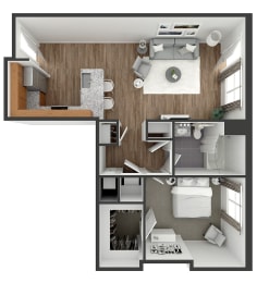 1 bed, 1 bath, 740 sqft, $2,299