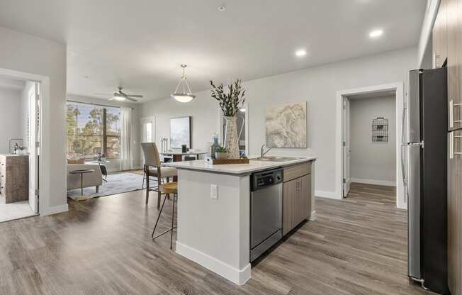 Kitchen at V on Broadway Apartments in Tempe AZ November 2020 (3)