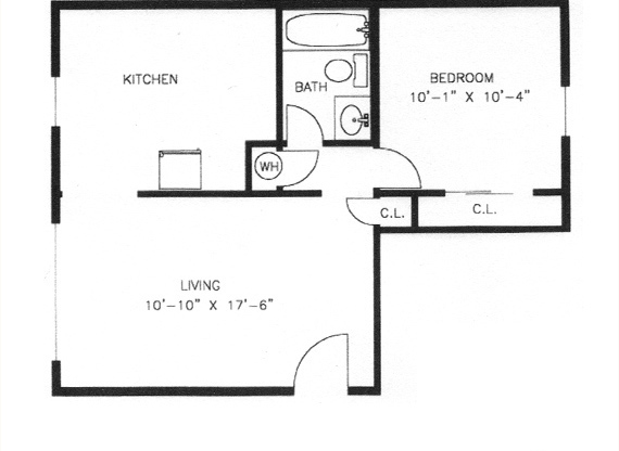 1 bed, 1 bath, 500 sqft, $996, Unit 01