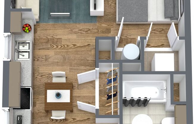 Studio, 1 bath, $2,500