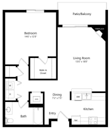 1 bed, 1 bath, 847 sqft, $1,125