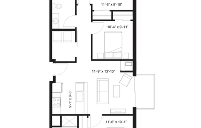 3 beds, 2 baths, 1,050 sqft, $2,200, Unit 404