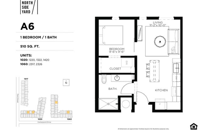 1 bed, 1 bath, 510 sqft, $1,275