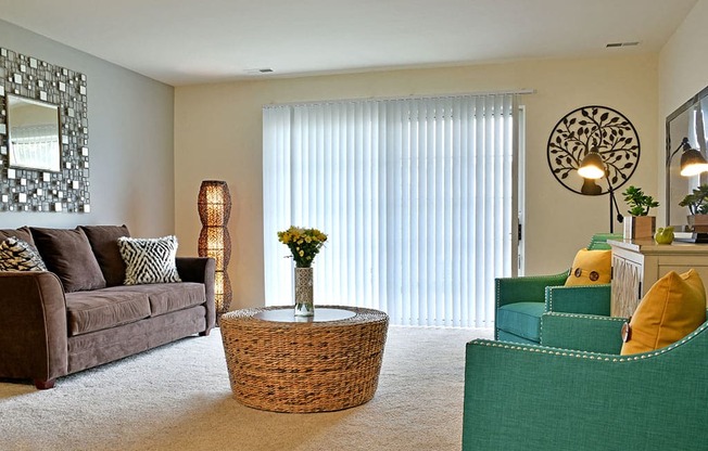Spacious Living room at Portsmouth Apartments, Novi, MI, 48377