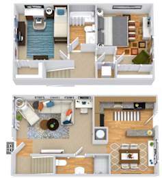 2 beds, 2 baths, 823 sqft, $1,529