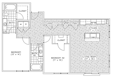 2 beds, 2 baths, 1,250 sqft, $2,165