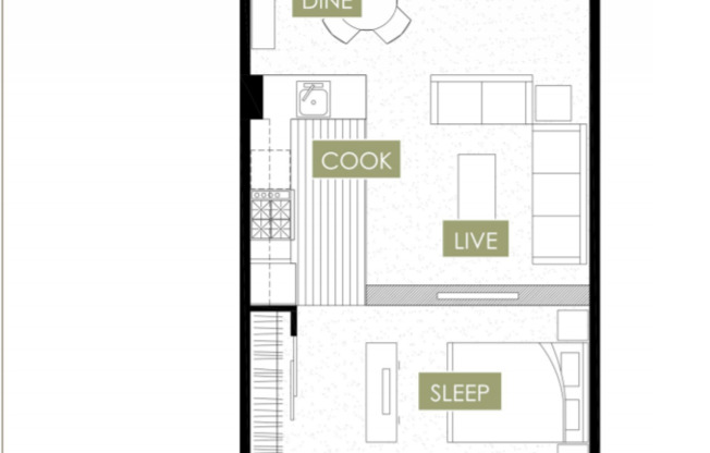 Studio, 1 bath, 610 sqft, $2,104, Unit 212