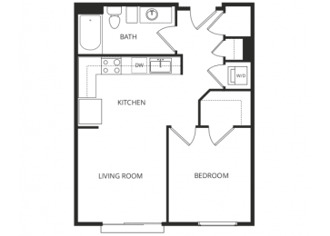 1 bed, 1 bath, 604 sqft, $1,400