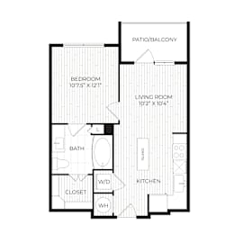 1 bed, 1 bath, 546 sqft, $1,495