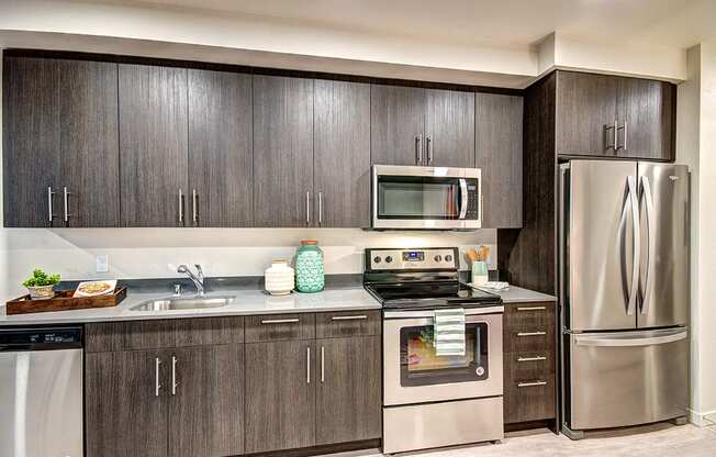 gourmet kitchen with quartz countertops