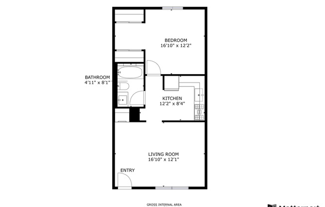 1 bed, 1 bath, 630 sqft, $995, Unit 18