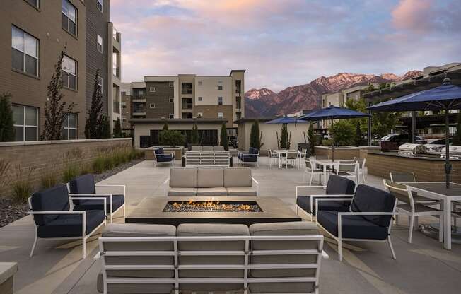 Outdoor Resident Fireplaces at Parc View Apartments and Townhomes Midvale, UT 84047