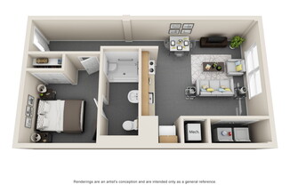 1 bed, 1 bath, 700 sqft, $1,325, Unit The Press - 2102