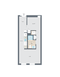 1 bed, 1 bath, 581 sqft, $2,347