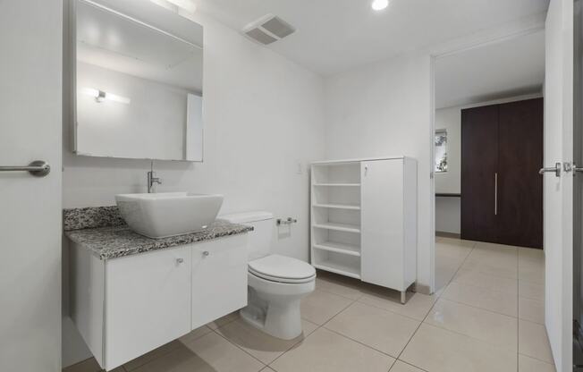 Bathroom vanity at The Regency Apartments in Tempe AZ Nov 2020