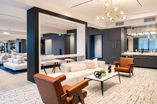 club house filled with furniture and a large window at 220 Meridian, Indianapolis, IN, 46204