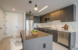3thirty3 new rochelle ny apartment high rise photo of kitchen with modern furnishings