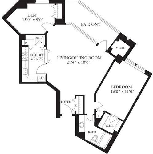 1 bed, 1 bath, 915 sqft, $2,713, Unit 1014