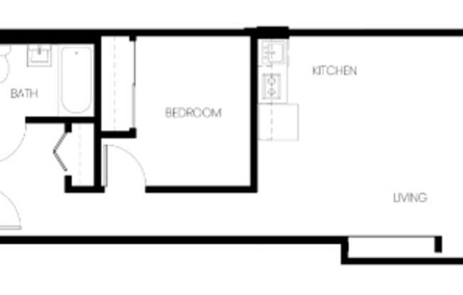 1 bed, 1 bath, 500 sqft, $1,225