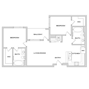 2 beds, 2 baths, 1,120 sqft, $4,970