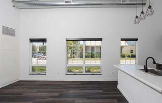 Carpeted Living Room at The Landing at 1001 NP, Fargo, ND, 58102